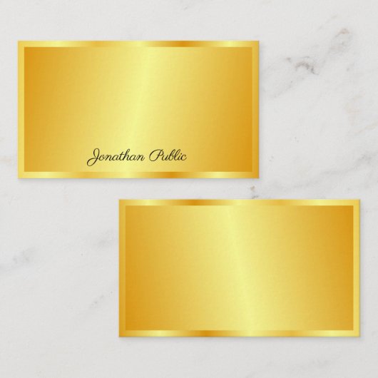 Gouden look gekalligrafeerde scriptnaam Sjabloon o (Voorkant / Achterkant)