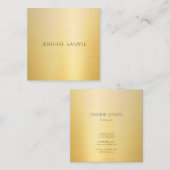 Gouden look Modern Eenvoudig Elegant Professioneel Vierkante Visitekaartje (Voorkant / Achterkant)