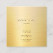 Gouden look Modern Eenvoudig Elegant Professioneel Vierkante Visitekaartje (Achterkant)