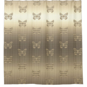 Gouden look stijl vlinders douchegordijn