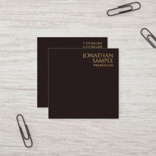 Gouden look tekst Modern Elegant Zwart Fluweel Vierkante Visitekaartje