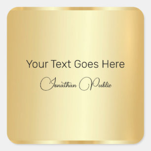 Gouden look van gekalligrafeerd script Sjabloon Vierkante Sticker