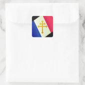 Gouden Lorrainekruis & Franse vlag / Frankrijk Vierkante Sticker (Tas)