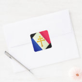 Gouden Lorrainekruis & Franse vlag / Frankrijk Vierkante Sticker (Envelop)