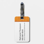 Gouden Lotus Grid Patroon - De Witte Lotus Bagagelabel (Achterkant verticaal)