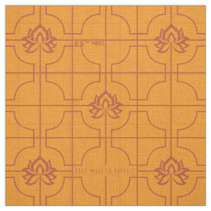 Gouden Lotus Grid Patroon - De Witte Lotus Stof