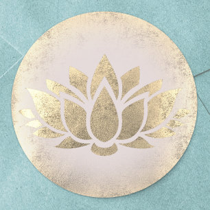 gouden lotus logo ronde sticker