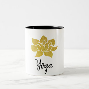 ** Gouden Lotus Yoga Yogi Gouden Lotus Tweekleurige Koffiemok