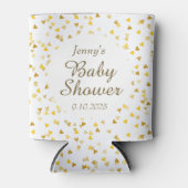 Gouden Love Hearts Baby Shower / Strooi / Koppels Blikjeskoeler (Voorkant)