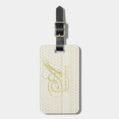 Gouden Love Hearts Monogram Huwelijkscadeau Nieuwg Bagagelabel (Voorkant verticaal)