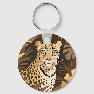 Gouden Luipaard Jungle Boho Wilde Dieren Sleutelhanger