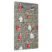 Gouden Luipaard Print Rood Wit Bloemen Klembord (Rechts)