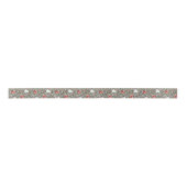 Gouden Luipaard Print Rood Wit Bloemen Lint (Voorkant)