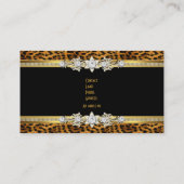 Gouden Luipaard Zwart Diamanten Juwelen Look Afbee Visitekaartje (Achterkant)