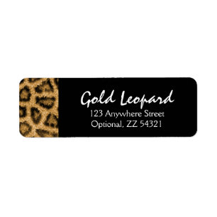 Gouden Luipaardprint Modieus Bontpatroon Wild Dier Etiket