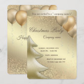 Gouden luxe ballon zakelijk kerstfeest kaart (Voorkant / Achterkant)
