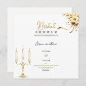 Gouden Luxe Bruids Douche Uitnodiging (Voorkant / Achterkant)
