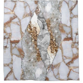 Gouden Luxe Elegante Vloeibare Textuur Douchegordijn (Voorkant)