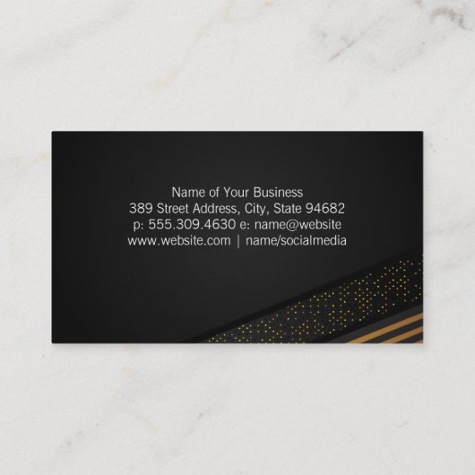 Gouden Luxe Gestreepte en Gespetterde Achtergrond Visitekaartje (Achterkant)