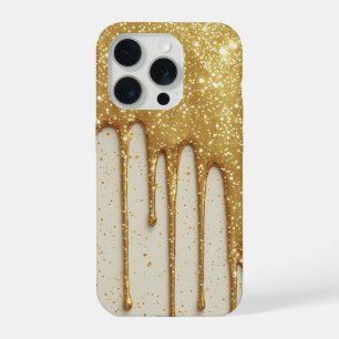 Gouden Luxe Glitter Drip ✨ Luxe Glitter Glamour iPhone 15 Pro Hoesje