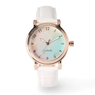 Gouden Luxe Moderne Blush Roze Zachte Mint Collect Horloge