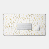 Gouden luxe nummers & valutasymbolen Patroon Bureaumat (Keyboard & Muis)