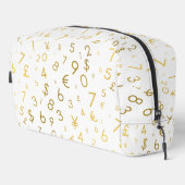 Gouden luxe nummers & valutasymbolen Patroon Toilettasje (Rechterhoek)