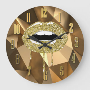 Gouden Luxe Schoonheid Glam Glitters Drup Druppend Grote Klok