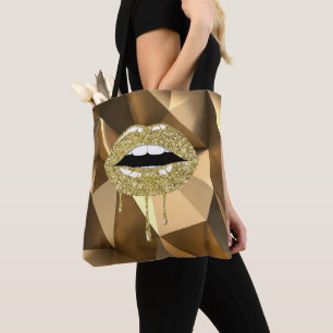 Gouden Luxe Schoonheid Glam Glitters Druppelende L Draagtas