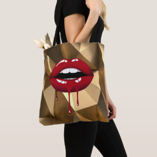 Gouden Luxe Schoonheid Glam Rode Drip Druppende Li Draagtas