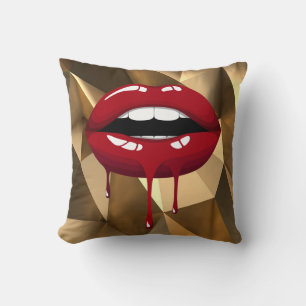 Gouden Luxe Schoonheid Glamour Rode Drup Druipende Kussen
