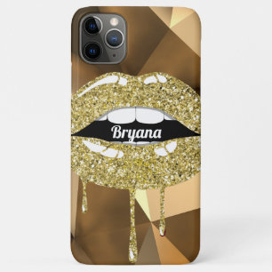 Gouden Luxe Schoonheid Glitter Drip Druppelende Li iPhone 11 Pro Max Hoesje