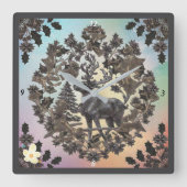 "Gouden Luxe" Vierkante Klok (Voorkant)