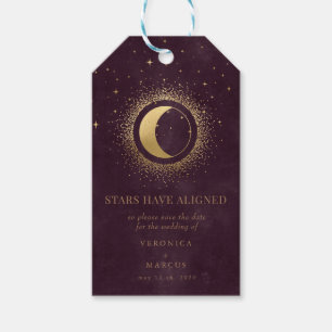 gouden maan hemelsnaam, red de datumfoto cadeaulabel
