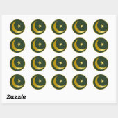 Gouden Maan & Sterontwerp Ronde Sticker (Vel)