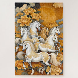 Gouden Maanpaarden – Aangepaste Fotopuzzel (1014 s Legpuzzel