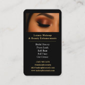 Gouden make-up artist QR Code Luxe Black Beauty Visitekaartje (Achterkant)