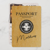 Gouden Malediven Paspoort Bewaar de datum Save The Date (Voorkant / Achterkant)