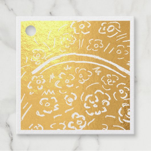 Gouden mand met handvat bedankjes labels (Voorkant)