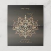 Gouden Mandala Aardbruin Bronzen Moderne Tafelstoe (Buitenkant ongevouwen)