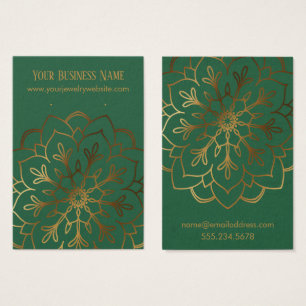 Gouden Mandala & Blad Groene Oorbel Houder Display Visitekaartje
