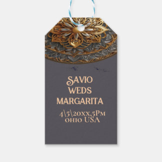 gouden mandala bloem bruin cadeaulabel