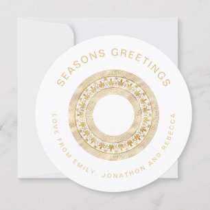 Gouden Mandala gebogen tekst Namen Kerstmis Circul Feestdagenkaart