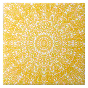 Gouden Mandala Geometrisch Patroon Tegeltje