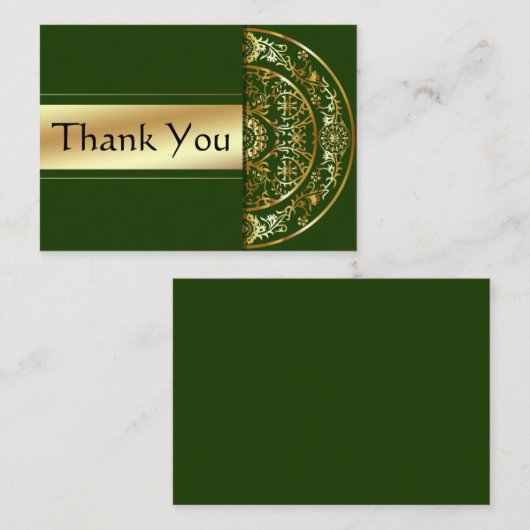 Gouden Mandala Groene Achtergrond Dank u kaart Notitiekaartje (Voorkant / Achterkant)