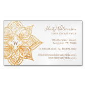 Gouden Mandala Lotus Bloem Monogram Magnetisch Visitekaartje (Voorkant)