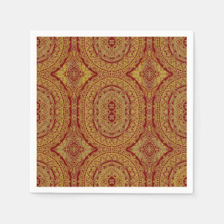 Gouden Mandala Op Rood Servet