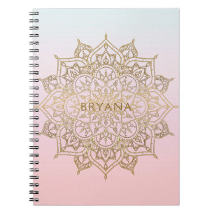 Gouden Mandala Roze Perzik Chic Glamour Modern Gla Notitieboek