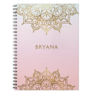 Gouden Mandala Roze Perzik Chique Glamour Moderne Notitieboek