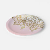 Gouden Mandala Roze Perzik Chique Modern Glam Part Papieren Bordje (Gekanteld)
